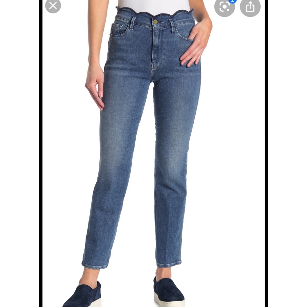🆕Frame Scallop Edge Slender straight leg jean